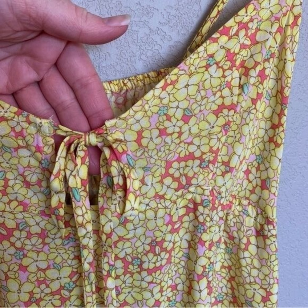 Wild Fable Slip Dress Size Medium Sleeveless Vibrant Yellow Floral NWT - Picture 3 of 16